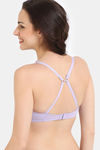 Zivame Padded Non Wired 3/4Th Coverage T-Shirt Bra - Pastel Lilac — thumbnail 4